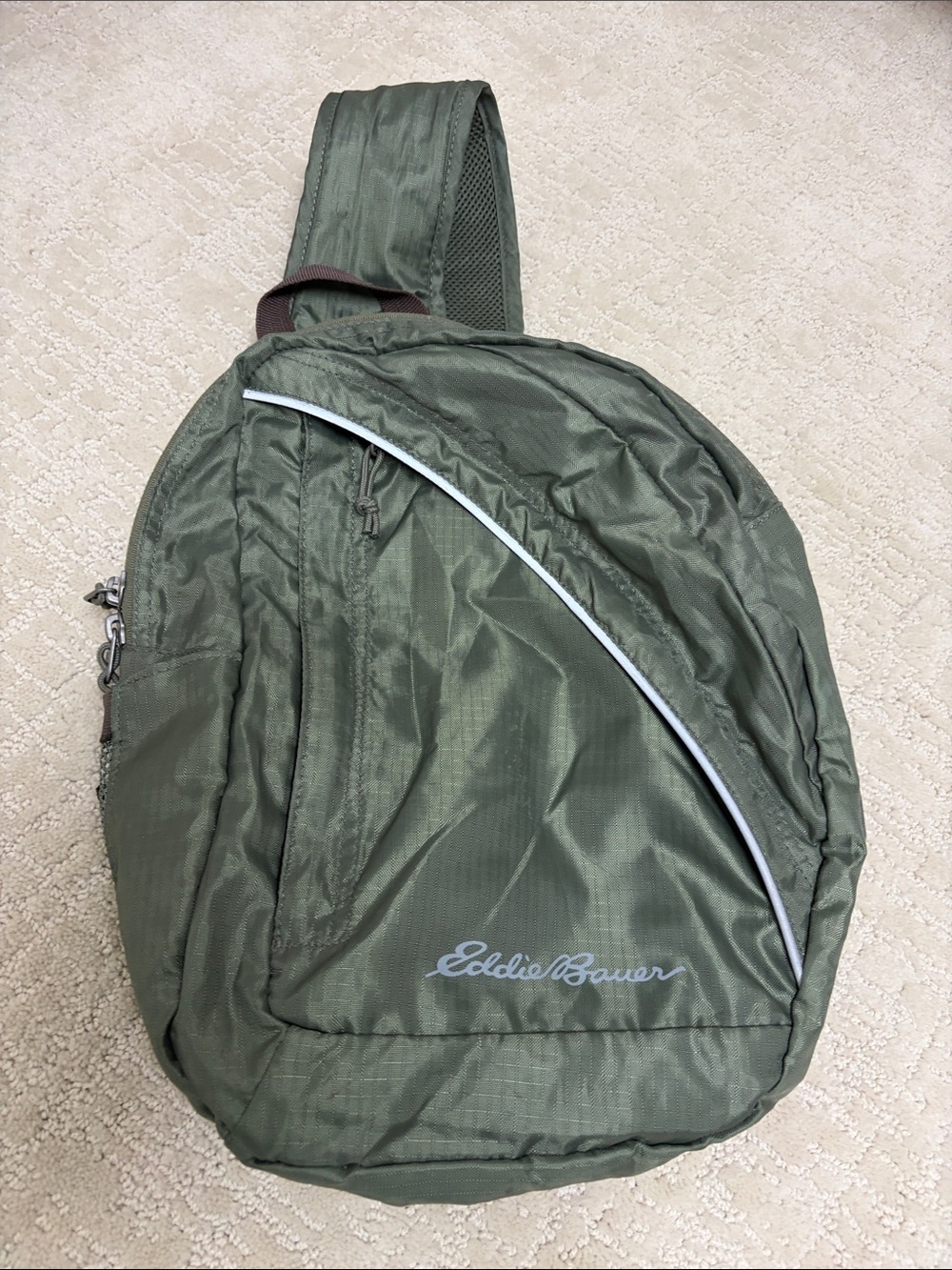 Eddie Bauer Olive Green Single-strap Sling Pack stowaway 10L